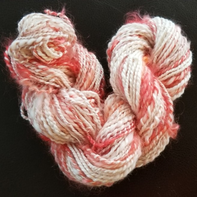 Hand spun merino and silk artyarn by Pamela Penney